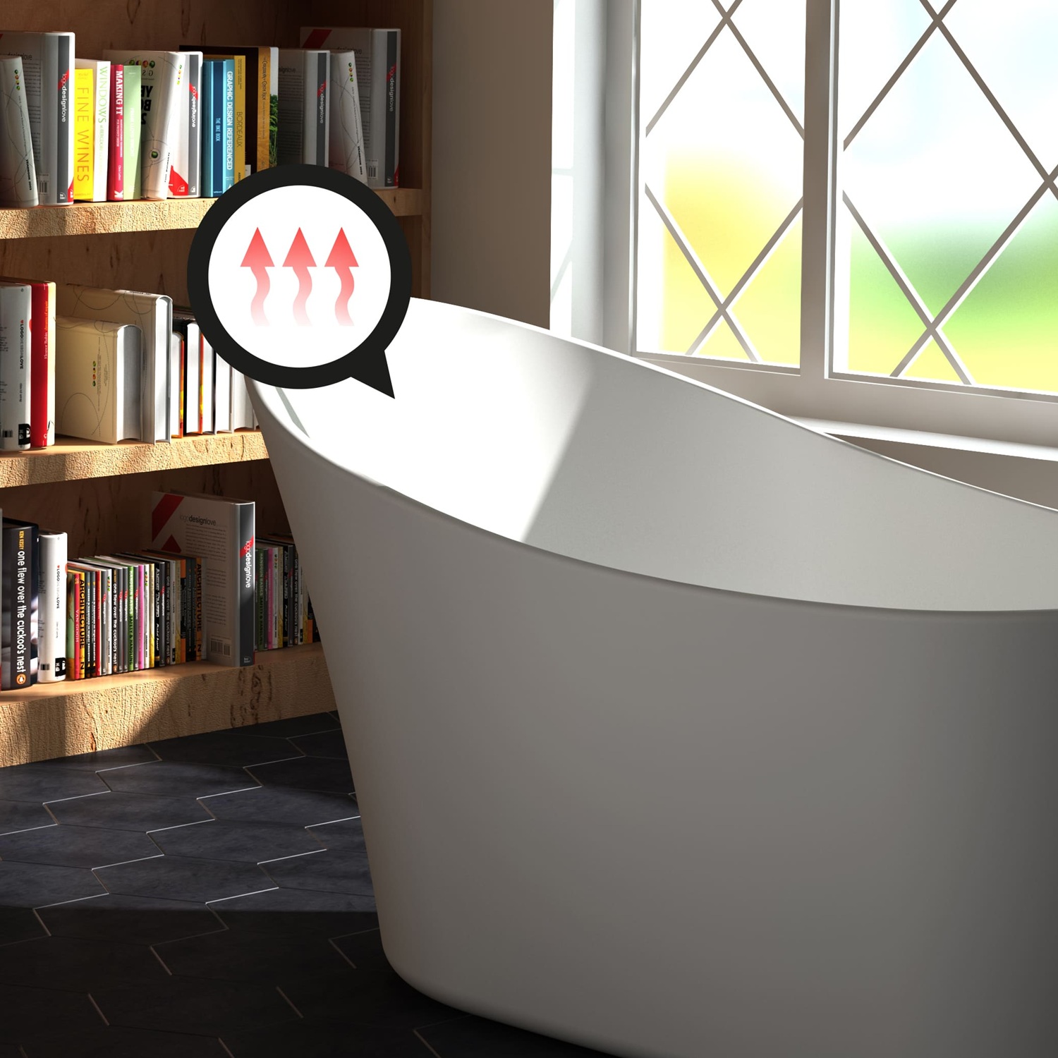 Freestanding bathtub, 55 1/2